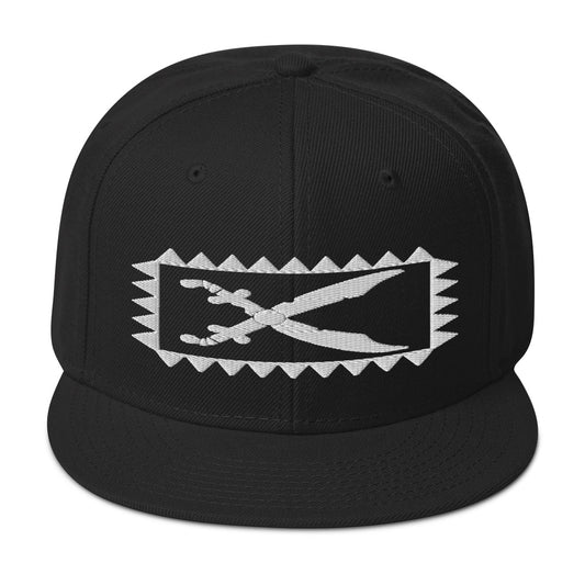Scissor/ Swords Snapback Hat (black)