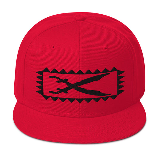 Scissors Swords Snapback Hat (red/black)